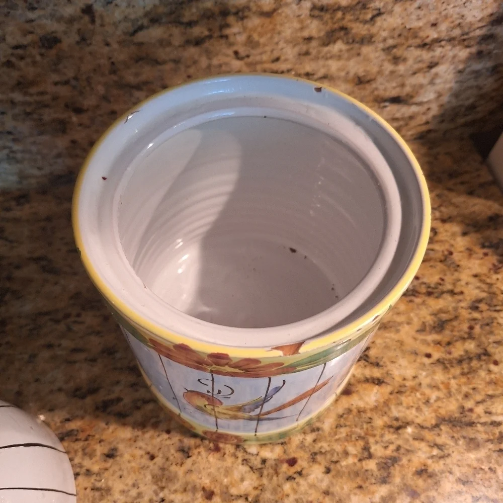 Italian Handpainted Biscuit canister